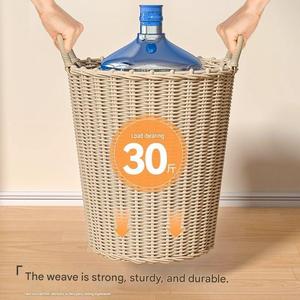 Woven Laundry <b>Basket</b> <b>Large</b> Capacity Dirty Clothes Hamper Plastic Rattan <b>Storage</b> <b>Basket</b> With Handles for Bathroom Bedroom Home - Product Image 2