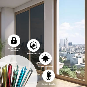Film de construction <span class=keywords><strong>miroir</strong></span> en argent bloquant le soleil Vision à sens unique Film de verre décoratif autocollants de décoration Film de fenêtre de confidentialité - Product Image 3