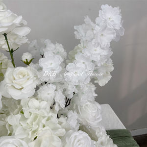 ดอกไม้ประดับทางเดินงานแต่งงานสดชื่นเป็นธรรมชาติ สีขาว ดอกไม้ประดิษฐ์สำหรับทางเดิน ตกแต่งทางเข้าอย่างทันสมัย - Product Image 4