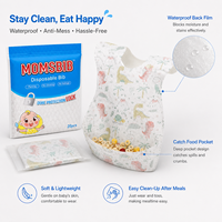MOMSBIB Lot de 20 bavoirs pour enfants en tissu non tissé, sans BPA, imperméables, anti-déversement et anti-salissures, pour l'alimentation, 13-36 mois
