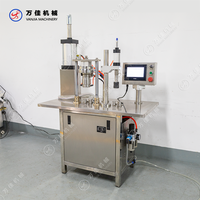 Machine de remplissage et de scellage semi-automatique pour bombes aérosols, vaporisateurs de gaz et désodorisants, 3 en 1