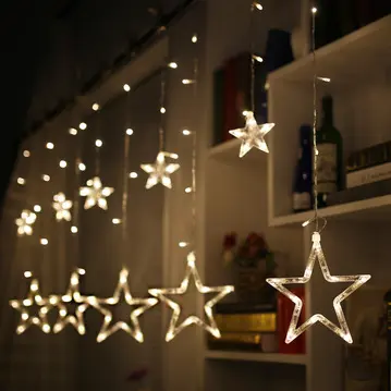 holiday decorative light christmas lights star string Led star shaped string light for Ramadan Decoration curtain