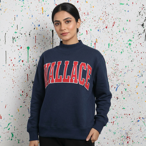 Sudadera con Capucha WALLACE BLUE, 100% Algodón, Estilo Vintage, Cierre de Cremallera, Hilos Finos - Product Image 1