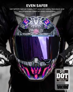 成人男性女性フルフェイスDOT ECEデュアルVisoヘルメットピンロックCascos Para MotosモデルMF509 ILMオートバイ用ヘルメット - Product Image 2