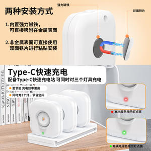 Luz Nocturna LED RGB T075 Recargable, Portátil, de Superficie, Regulable con Control Remoto para Iluminación Ambiental de Gabinetes - Product Image 3