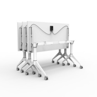 LEADCOM ODEON LS-418 Table de formation pliable et empilable en aluminium pour bureau, poste de travail, salle de réunion