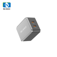Cargador Rápido GaN NIUBAILE de 45 W, Juego de Regalo, PD3.0 QC2.0, Cable de 0.9 m, Resistente a Caídas, 2 Puertos USB-C, Teléfonos Móviles, EE. UU./Reino Unido/UE/AU/JP