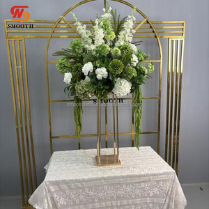 ซุ้มแต่งงานสีทองเงา ฉากหลังดอกไม้ ขาตั้งเหล็ก ฉากเวที งานพิธี งานเลี้ยง ตกแต่งบ้าน อุปกรณ์ประกอบฉากโลหะชุบทอง - Product Image 2