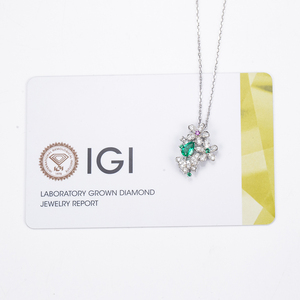 MSN-1052 สร้อยคอเงินแท้ 925 ดีไซน์สวนดอกไม้และผีเสื้อจาก Messi Jewelry - Product Image 4
