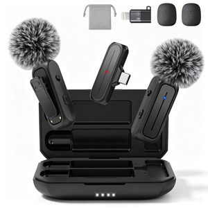 2in1 Bluetooths Microphone <b>Wireless</b> Lavalier Microphone Noise Reduction Outdoor Live Broadcast USB Lavalier Microphone - Product Image 4