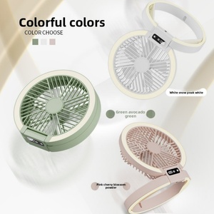 Ventilateur USB rechargeable pour la maison avec affichage numérique, réglage de l'angle, faible bruit, portable, pour le camping en plein air, ventilateur de bureau - Product Image 2