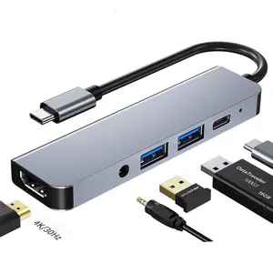 5 in 1 TYPE-C to HD MI+USB3.0*1+USB2.0*1+Audio+PD100W USB HUB Docking Station