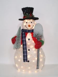 إضاءة LED ثلاثية الأبعاد عالية الجودة بطول 48 بوصة على شكل رجل ثلج مع مجرفة وشجرة، إضاءة خارجية للديكور المنزلي في عيد الميلاد والعطلات - Product Image 2