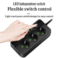 Panel Stop Kontak Multifungsi Standar Eropa dengan USB, Stop Kontak Cerdas untuk Kantor, Grosir Stop Kontak dengan Kabel