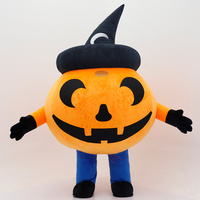 Costume de mascotte gonflable unisexe pour adulte, en forme de citrouille orange, pour fête d'Halloween