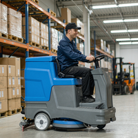 Autolaveuse industrielle S4 autoportée avec batterie lithium 24V, balai raclette en aluminium anti-corrosion pour centre logistique et entrepôt