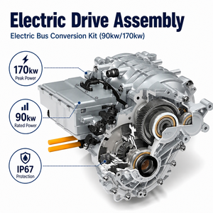 Kit de conversion de véhicule électrique 170 kW de puissance de crête, système de propulsion moteur 90 kW pour bus de 10 m, fournisseur OEM pour la rééquipement de véhicules électriques - Product Image 1