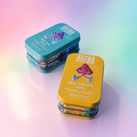 Boîte en métal à couvercle articulé pour bonbons à la menthe, personnalisée avec logo en relief, échantillon gratuit en gros