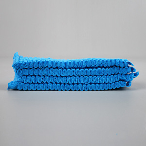Gorro de ducha desechable, gorro de trabajo para el cabello, gorro plano de tela no tejida en forma de tira, gorro de tela no tejida azul - Product Image 3