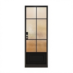Puerta de Granero Arqueada Estrecha de Aluminio Estilo Francés para Entrada de Apartamento, Gimnasio, Diseño Moderno, Fácil Instalación, Color Personalizable - Product Image 1