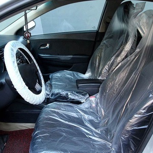 HSG fábrica al por mayor de alta calidad Auto Desechable Asiento desechable PE impermeable cubierta del volante <span class=keywords><strong>5</strong></span> en 1 cubierta del coche conjunto - Product Image 3