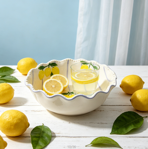 Cuchillo para Mantequilla de Acero Inoxidable con Mango de Cerámica con Diseño de Limón en Relieve y Rayas Púrpuras, para Servir <span class=keywords><strong>Queso</strong></span> en la Mesa - Product Image 3