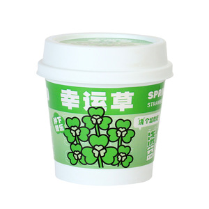 Pot de culture miniatures Luck Grass pour la Journée des enfants, pot en plastique écologique, thème fraise printanière - Product Image 1