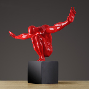 Escultura de Resina Decorativa para Sala de Estar, Diseño Creativo Contemporáneo y Abstracto, Figura de Nadador, Atleta, Artista del Buceo - Product Image 3