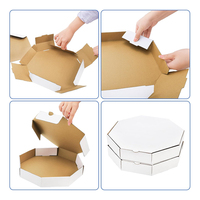 Caja de Pizza Octogonal Impresa Personalizada con Logotipo, Impresión Flexográfica Ecológica, Embalaje Desechable para Llevar