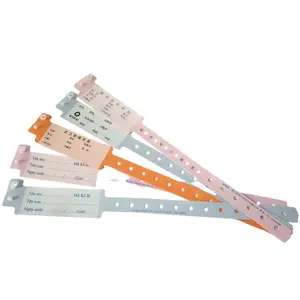 Hospital Identification Bracelets Wristband Custom Writable Vinyl Medical Plastic Disposable Custom Printing