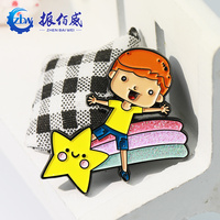 Broche personnalisée en alliage de zinc avec logo, design émaillé, forme mignonne, badge de dessin animé, fabrication chinoise