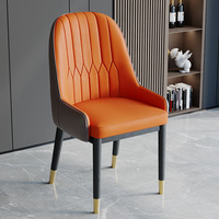 Chaise de salle à manger en cuir italien pieds dorés chaise de banquet blanche de style nordique moderne pour la maison bureau hôtel utilisation appartements amovibles