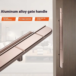 Poignée de porte en alliage <span class=keywords><strong>d</strong></span>'<span class=keywords><strong>aluminium</strong></span> et bois, design moderne et luxueux, logo gravé, installation facile, garantie 4 ans, pour portes de villa - Product Image 1