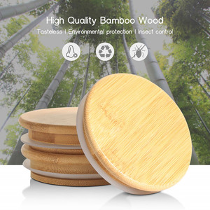Bộ <span class=keywords><strong>3</strong></span> Lọ Thủy Tinh Lưu Trữ Thực Phẩm Tròn 60Oz Có Nắp Đậy Bằng Tre Cho Mì Ngũ Cốc Bột Gạo Đường Trà Cà Phê - Product Image 4