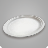 Assiette ovale jetable biodégradable 12,5*10 en bagasse de canne à sucre pour plats à emporter, gâteaux, barbecues et fruits