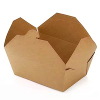 Conteneur alimentaire en kraft à paroi simple biodégradable personnalisé, boîtes à salade jetables en papier, boîte à gâteau, boîtes à bonbons en carton naturel