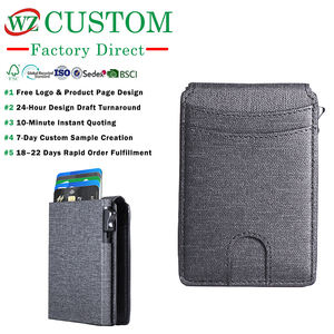 กระเป๋าสตางค์หนังผู้ชายแบบป้องกัน RFID สำหรับนักออกแบบแฟชั่น พร้อมบริการสลักโลโก้แบรนด์  ช่องใส่บัตรแบบป๊อปอัพ  สำหรับใส่บัตรธุรกิจ - Product Image 1