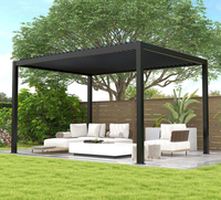 Pergola moderne en alliage d'aluminium, imperméable, écologique, durable, résistante aux intempéries, autoportante, électrique