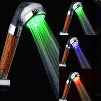 Pomme de douche avec éclairage de spa, pommeau de bain Led à haute pression, ions négatifs, changement de couleurs