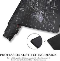 Tapis de souris de jeu personnalisable avec logo, grand clavier, design de carte du monde noir, dessin animé, transfert thermique, résistant à l'eau, antidérapant en caoutchouc
