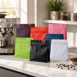 Düz Tabanlı Valfli Kahve Çekirdeği Poşeti, Özel Baskılı Kahve ve Çay Paketleme Poşetleri, Ayakta Duran Poşet, OEM - Product Image 1