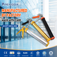 Pistolet à calfeutrer professionnel robuste 600 ml avec buse de calfeutrage pour l'étanchéité des fenêtres et des portes, corps en alliage d'aluminium réutilisable