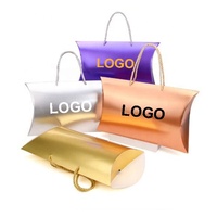 Logo personnalisé Rose Or Argent Extension de Cheveux Sacs à provisions Boîte d'emballage de cheveux en papier Paquet de cheveux avec poignée de luxe Coffrets cadeaux pour perruques