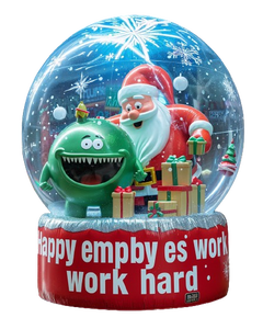 Diseño personalizado gigante plata brillo Santa Navidad Deco globo de nieve decoraciones inflables de Navidad únicas - Product Image 1