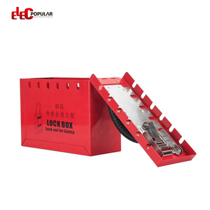 내부 슬라이드 버튼과 12 개의 자물쇠 구멍이 있는 벽걸이 및 휴대용 안전 RED <span class=keywords><strong>BOX</strong></span> 그룹 잠금 상자 - Product Image 5