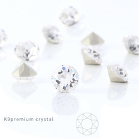 Selina Crystal K9 Rhinestone Kaca Berkilau Bentuk Bulat Runcing Berkualitas Tinggi untuk Aksesori Pakaian, Sepatu & Tas, Seni Kuku.