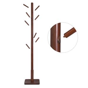 Nouveau <span class=keywords><strong>Porte</strong></span>-<span class=keywords><strong>Manteau</strong></span> en Bois Massif Naturel avec Base Carrée Stable et 8 Crochets Amovibles - Product Image 4