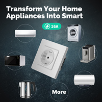 Enchufe de Pared Inteligente MOES Star Ring Tuya Zigbee Mesh EU de 16A, Monitoreo de Energía, Compatible con Alexa y Google Home, Material PA66