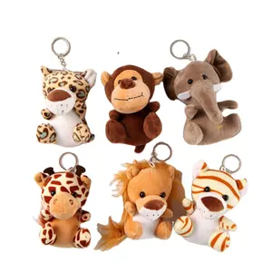 박제 정글 동물 몬 타이거 코끼리 부드러운 장난감 맞춤형 저렴한 봉제 동물 체인 장난감 프로모션