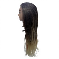 Tête de mannequin en cheveux synthétiques ombrés pour la pratique de la coiffure, tête de poupée pour la formation en coiffure pour les étudiants en cosmétologie